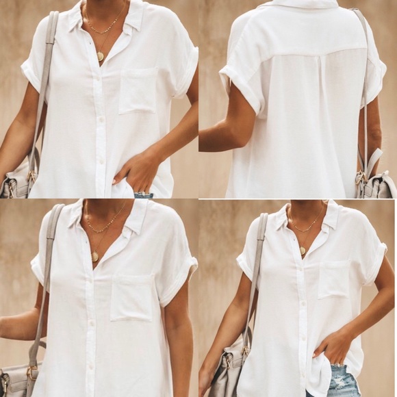 Summer cool, v neck short sleeve casual top❤️ - Picture 3 of 3